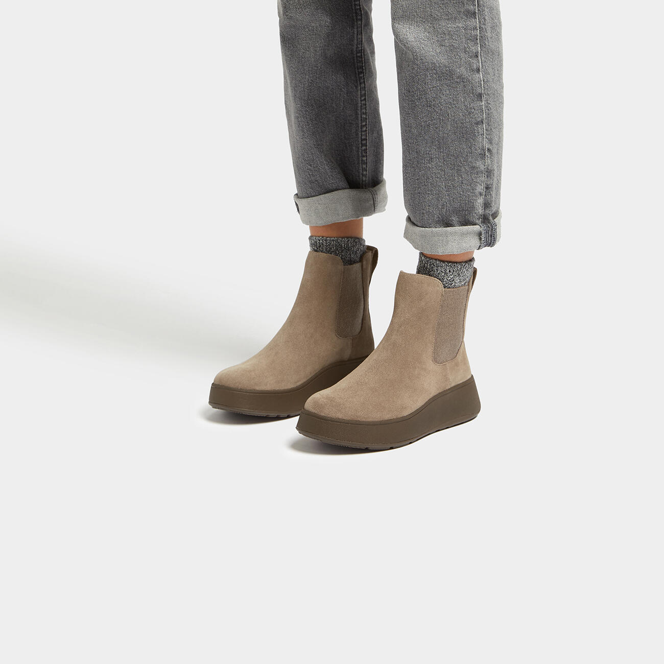 Bottes Chelsea élastiques en daim F-Mode 5/7