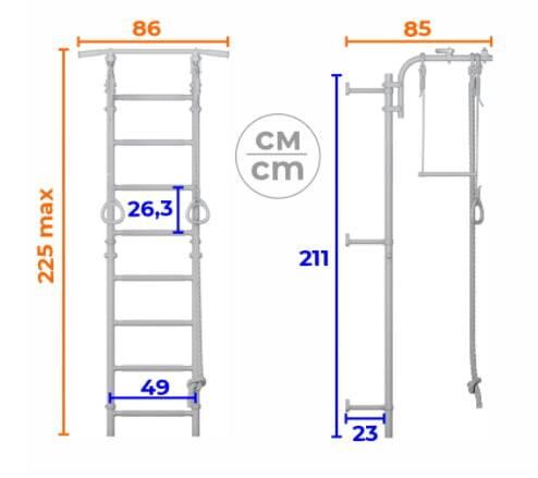 Comet Next 1 Gymnastikleiter + Comet 100x100x10 zweiteilige Matratze 3/7