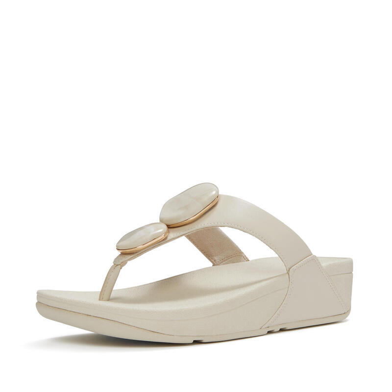 FITFLOP FitFlop Lulu Marbled-Stone Toe-Post Sandals  BEIGE PARIJS 39