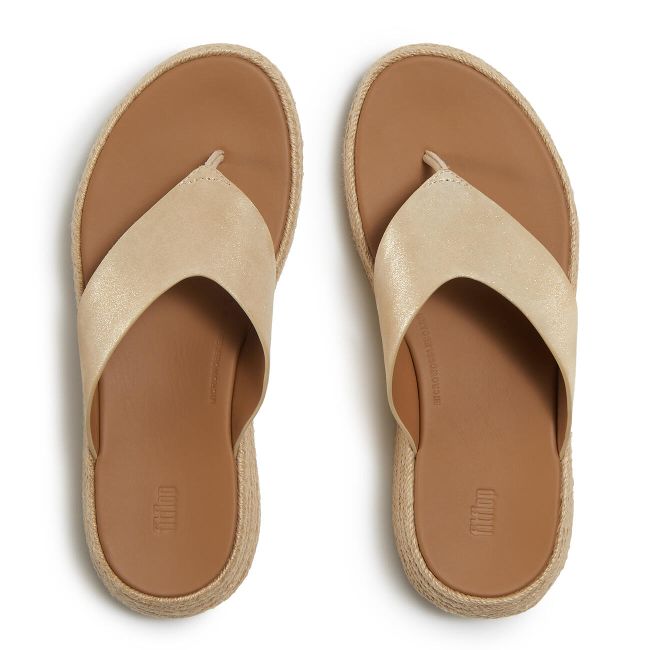 FitFlop F-Mode Espadrille Shimmersuede Toe-Post Sandals 5/7