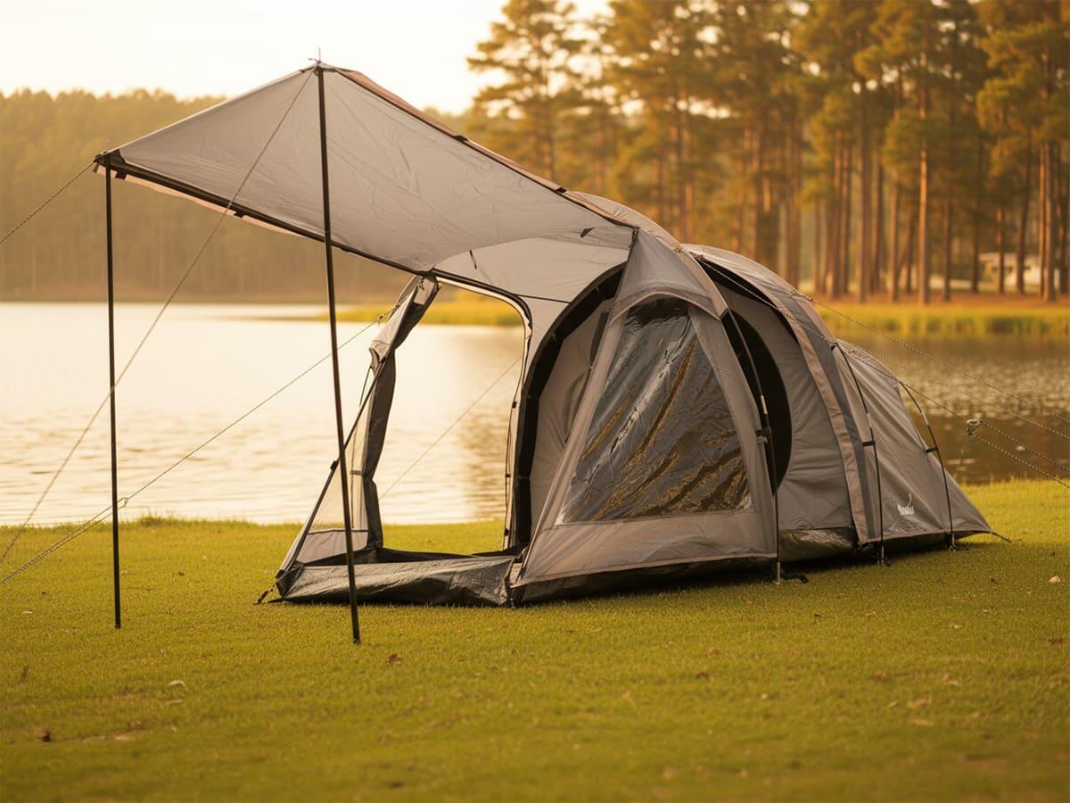 Tente tunnel Helgver 3 Sleeper - 3 personnes - grande avancée - cabine sombre 3/7