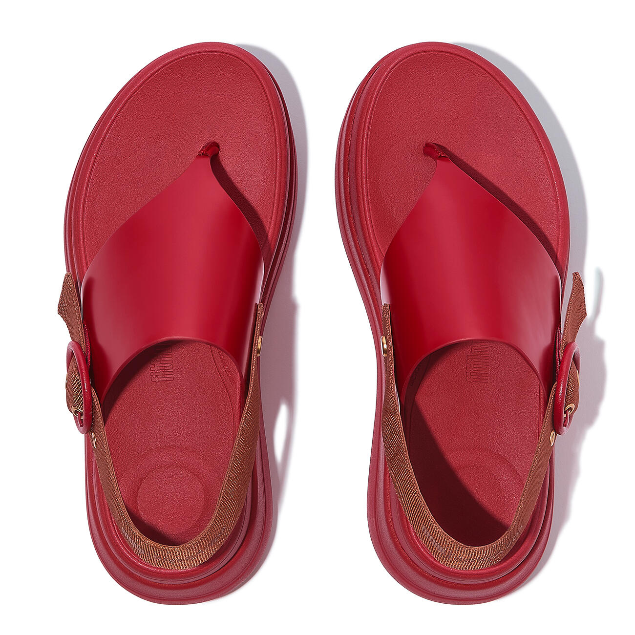 FITFLOP FitFlop F-Mode X Roksanda Leather/Webbing Sandals  KARMOZIJNROOD/TAN 40 5/7