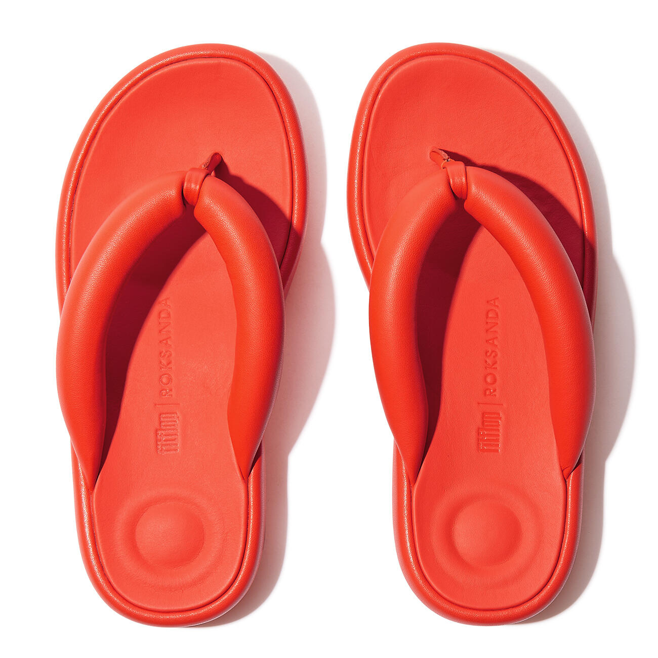 FITFLOP FitFlop Iqushion D-Luxe X Roksanda Pad. Leather Flip-Flops  TANGERINE 40 5/7