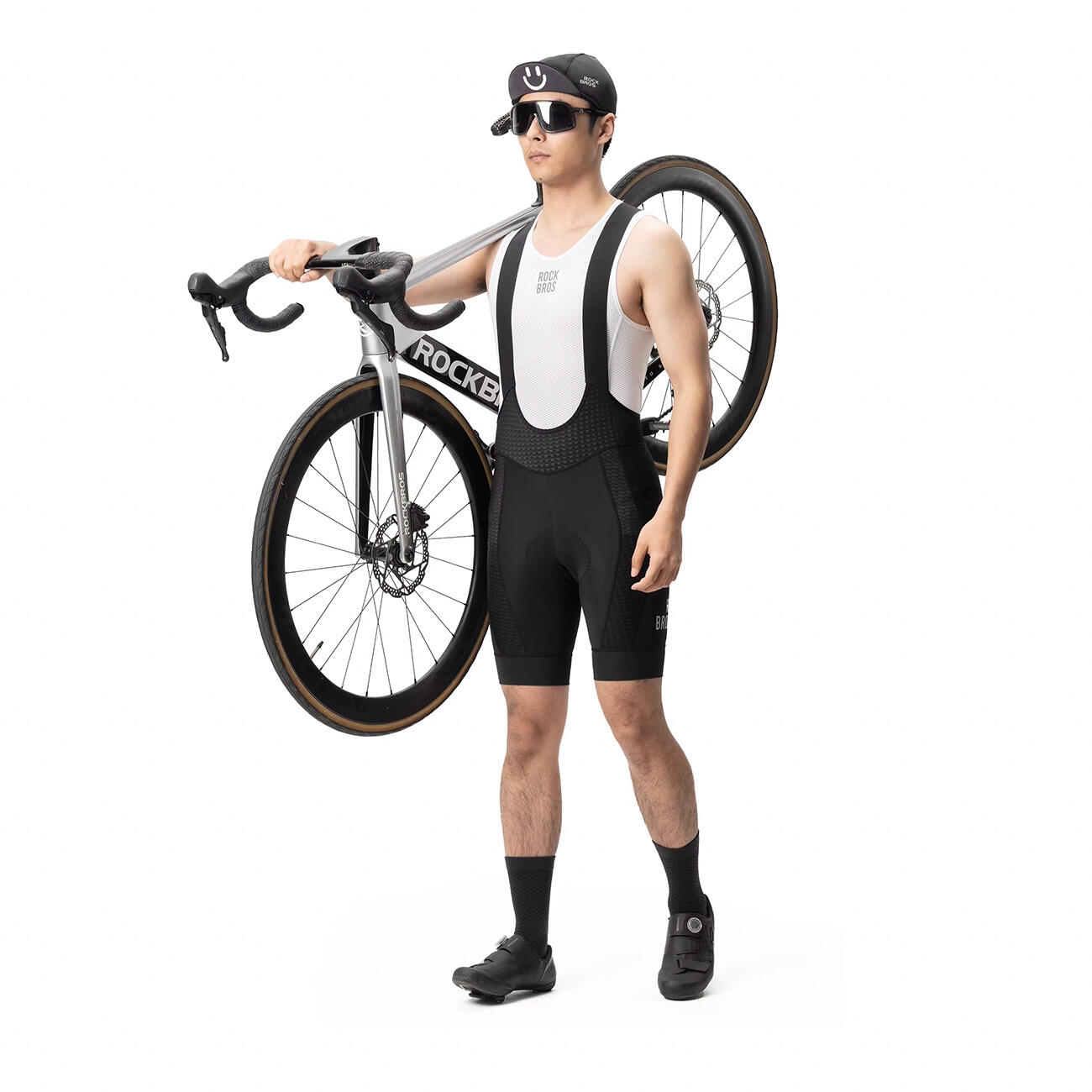 Pantaloncini da ciclismo Rockbros corti con bretelle e imbottitura 2/7