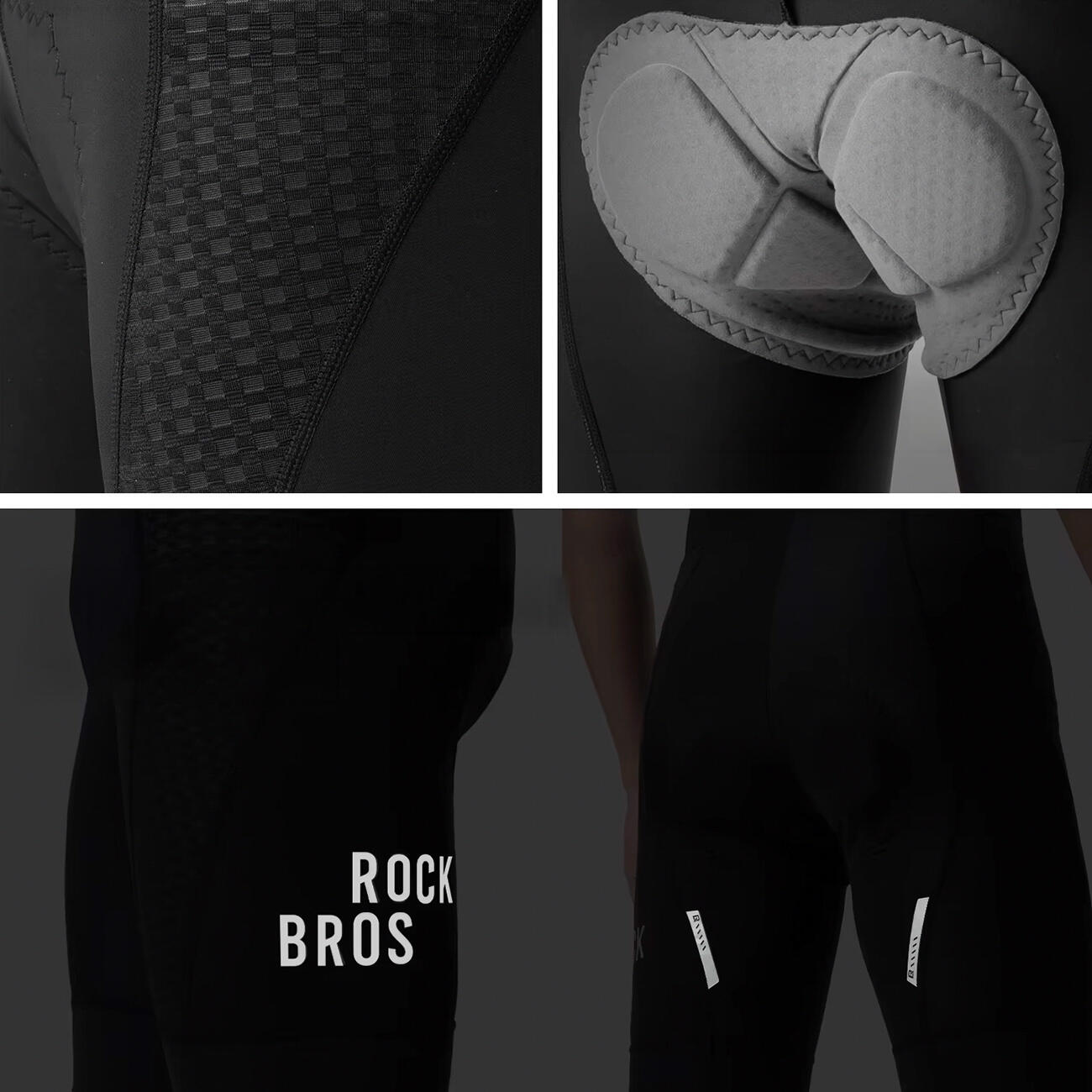 Pantaloncini da ciclismo Rockbros corti con bretelle e imbottitura 6/7