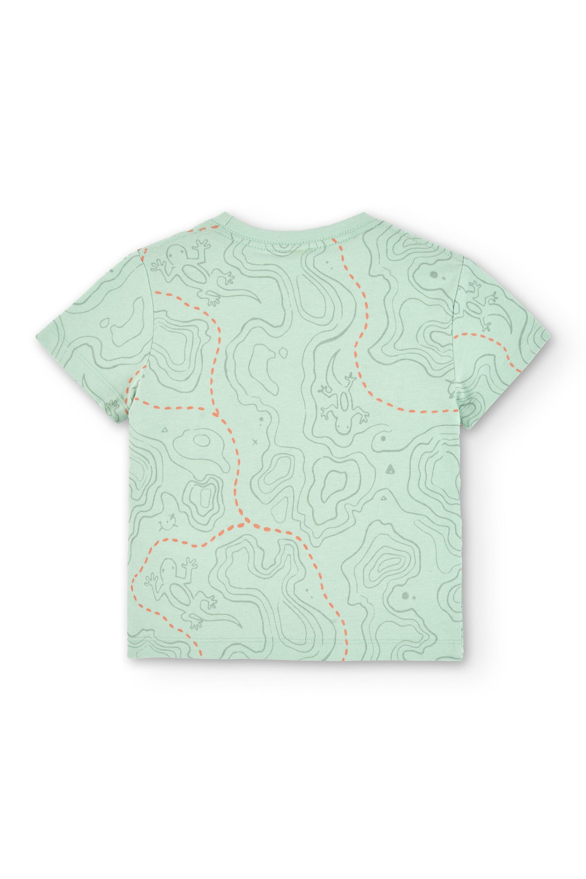 Camiseta niño mapa verde algodón orgánico 2/4
