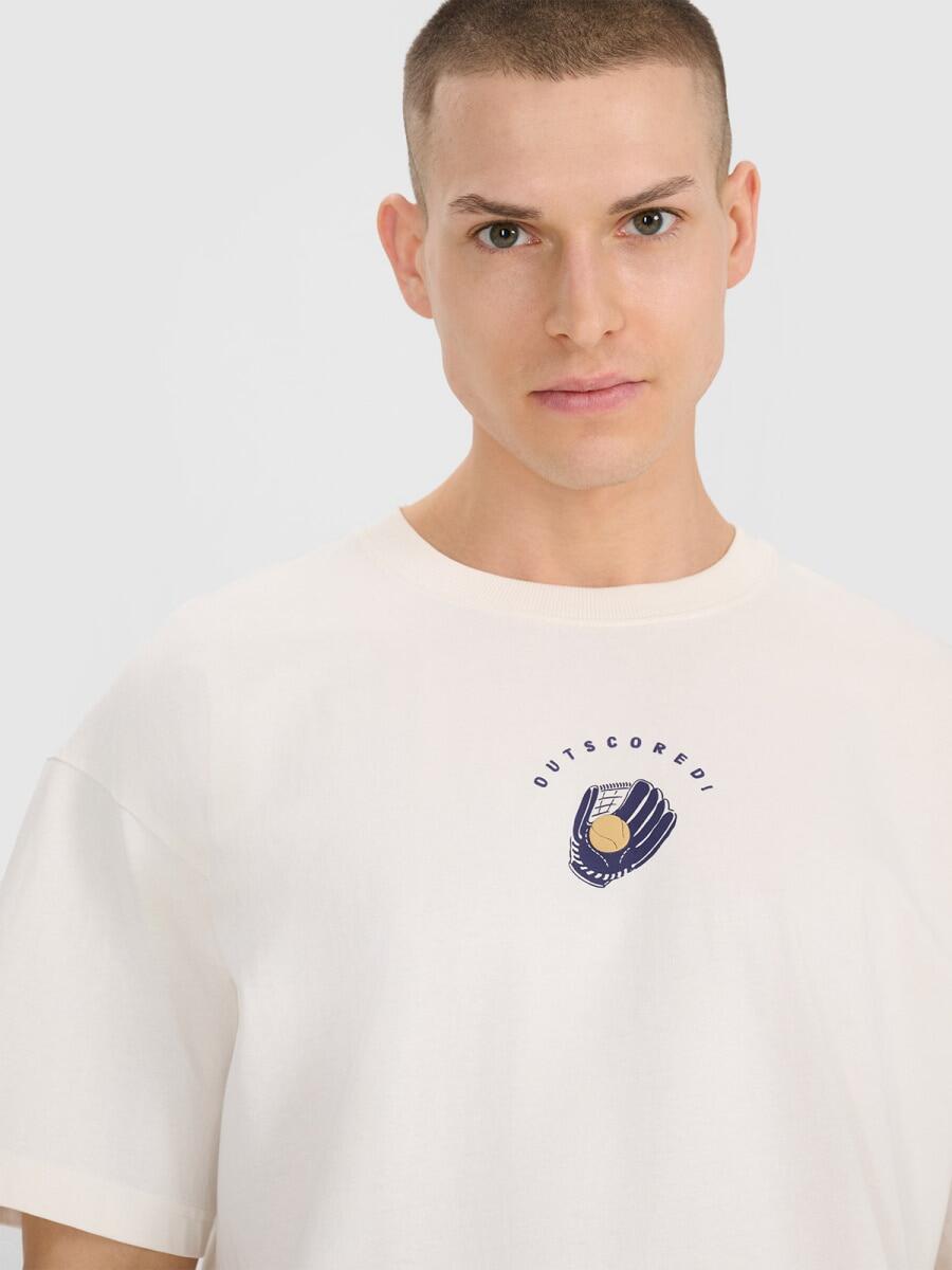 T-shirt oversize z nadrukiem męski 4F 4FRSS25TTSHM2981 3/6
