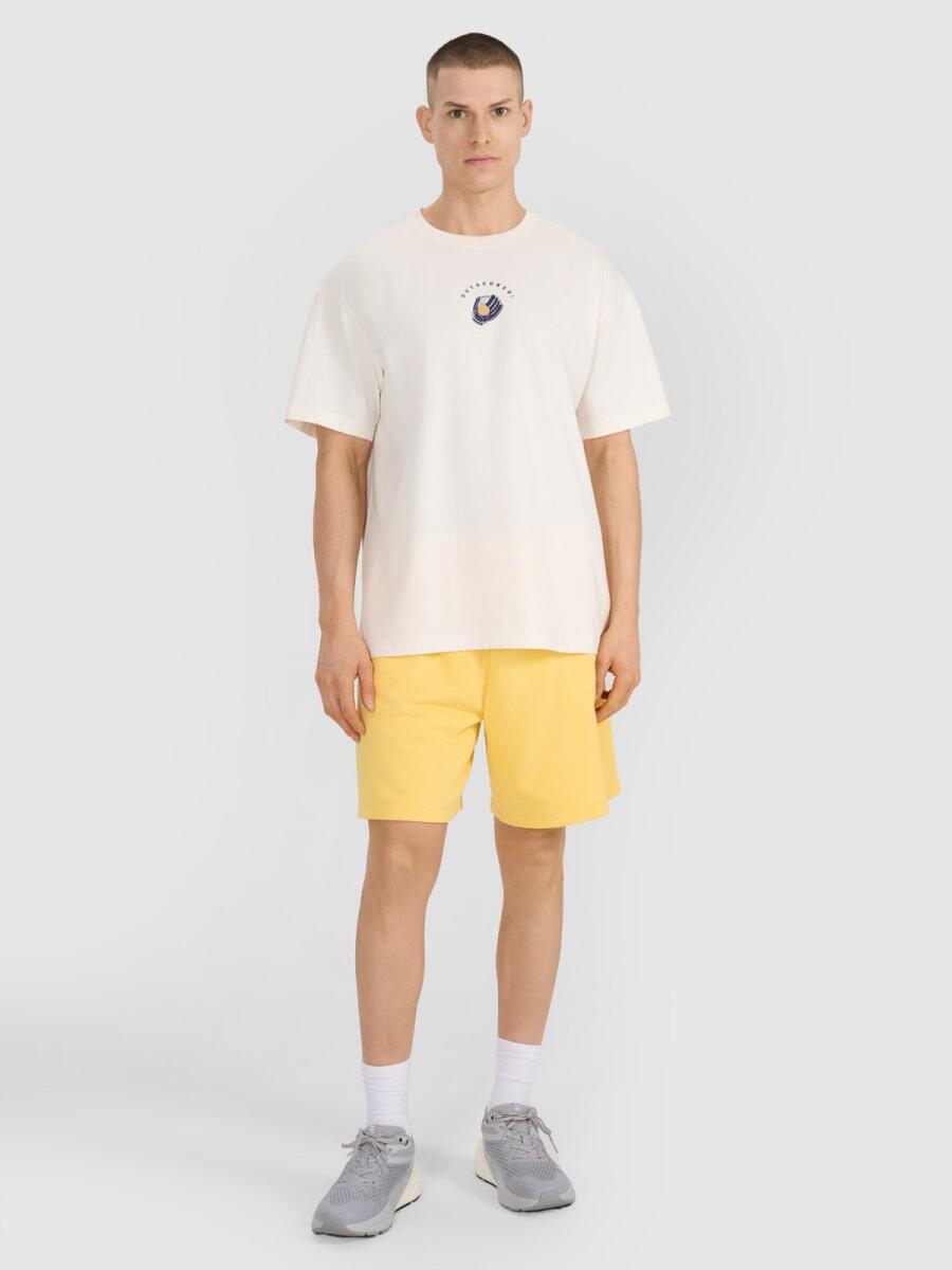 T-shirt oversize z nadrukiem męski 4F 4FRSS25TTSHM2981
