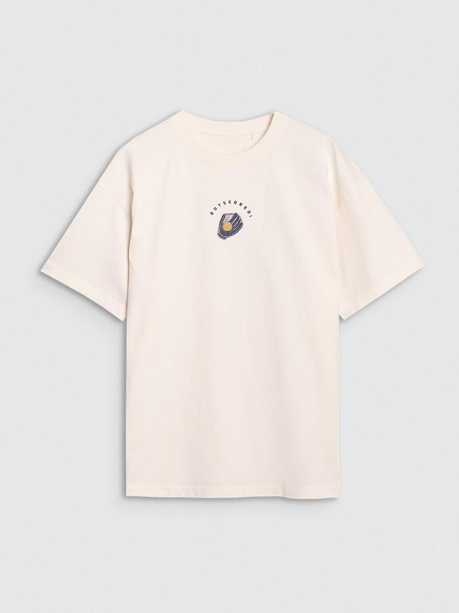 T-shirt oversize z nadrukiem męski 4F 4FRSS25TTSHM2981 5/6
