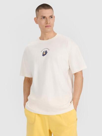 T-shirt oversize z nadrukiem męski 4F 4FRSS25TTSHM2981