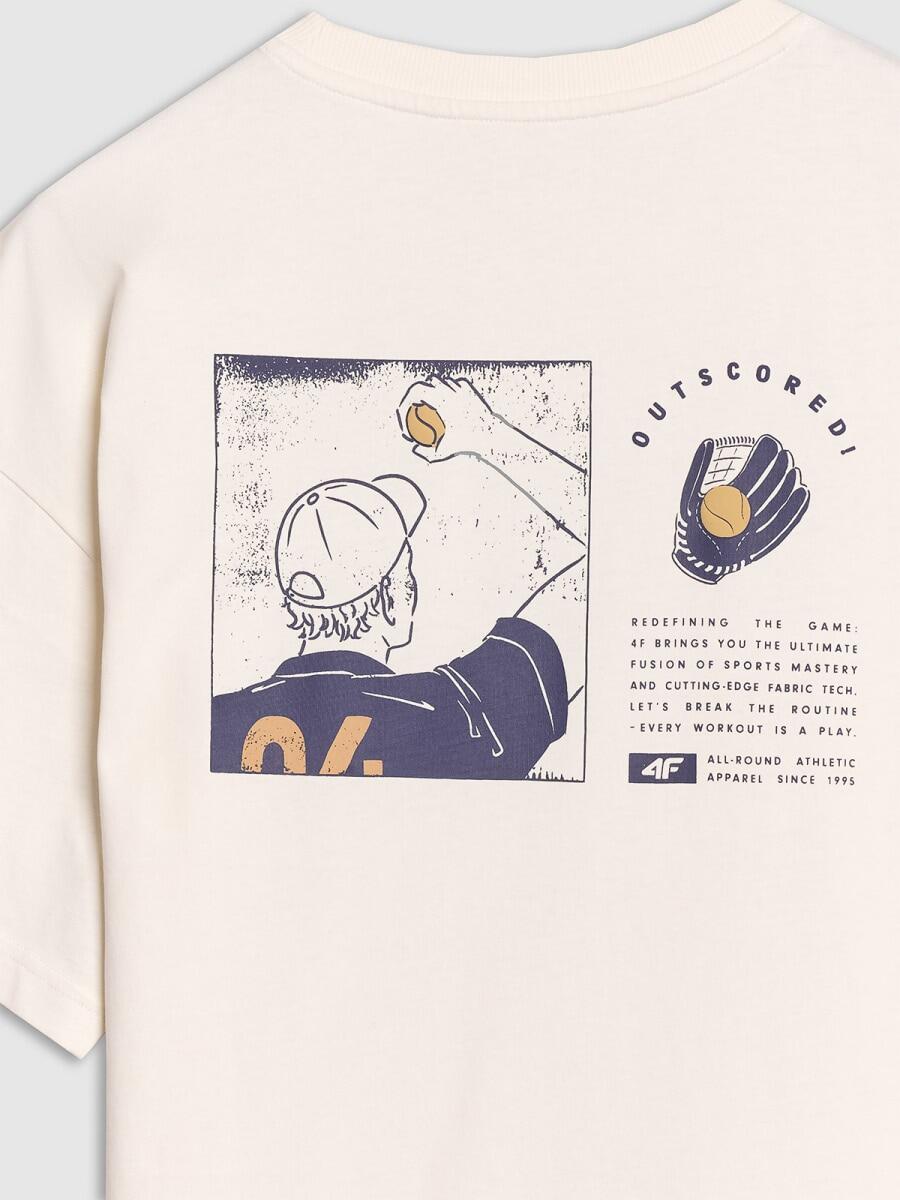 T-shirt oversize z nadrukiem męski 4F 4FRSS25TTSHM2981 6/6