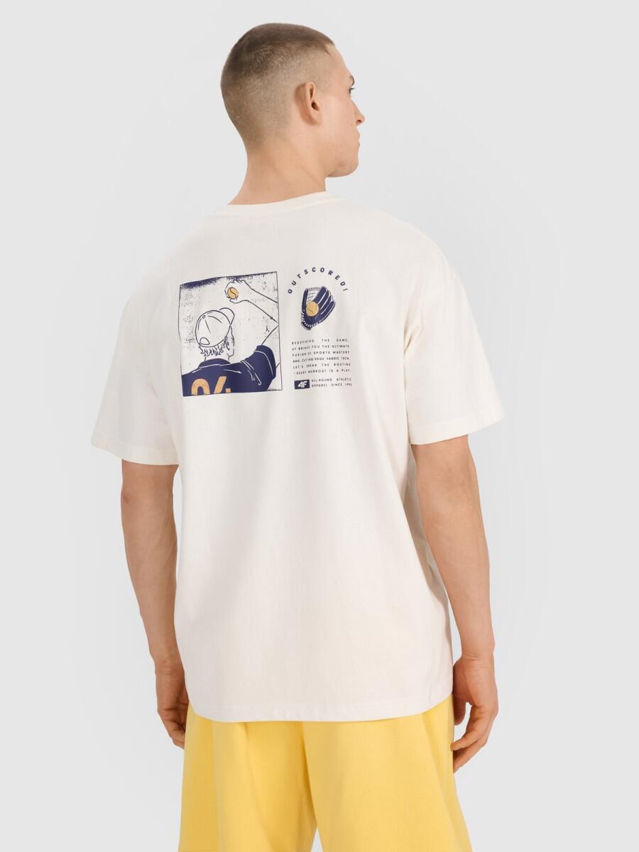 T-shirt oversize z nadrukiem męski 4F 4FRSS25TTSHM2981 4/6