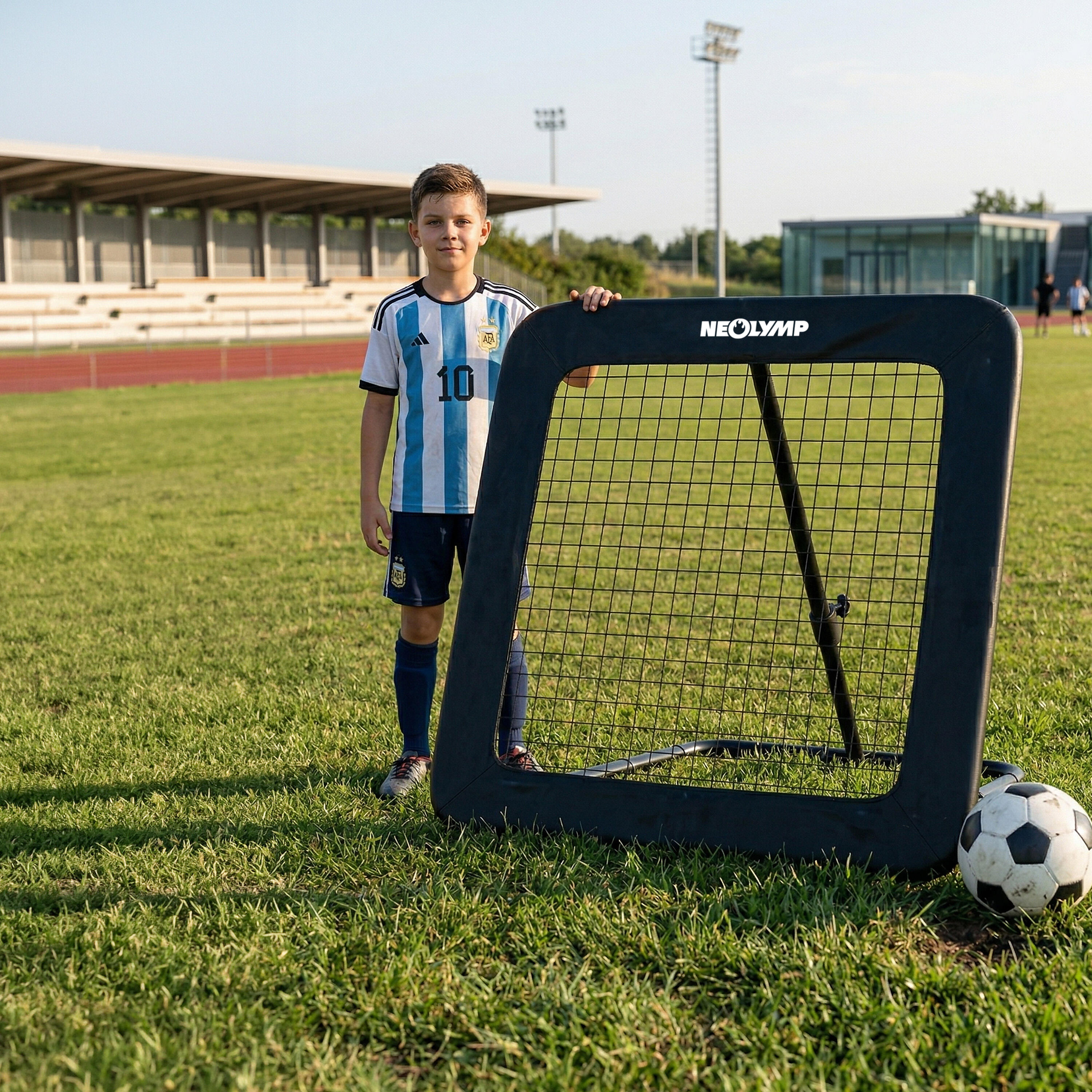Fußball Rebounder stufenlos verstellbar – Training für Indoor & Outdoor Einsatz 6/7