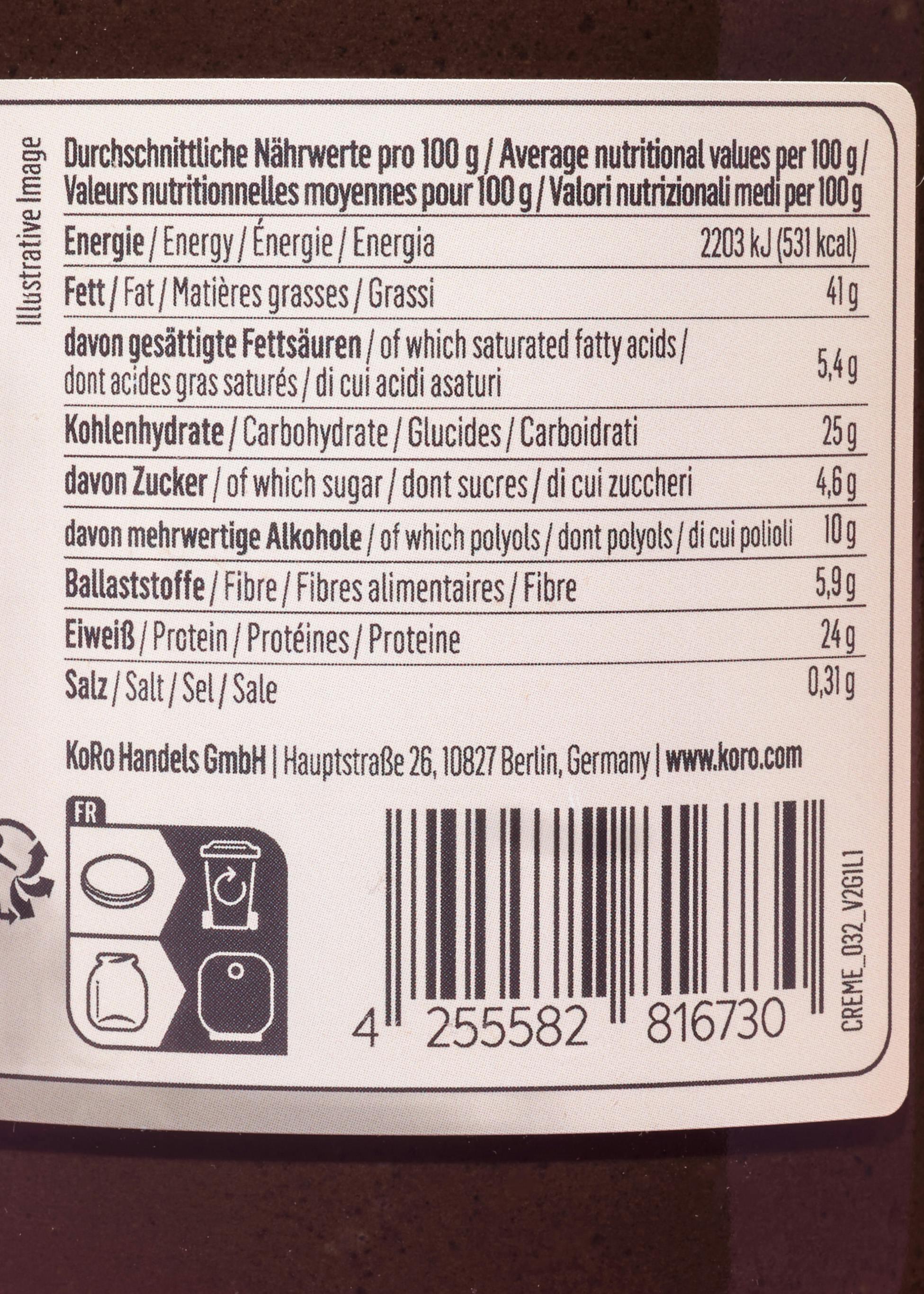 Pâte à tartiner crunchy protéinée noisette-cacao vegan 500 g 5/7