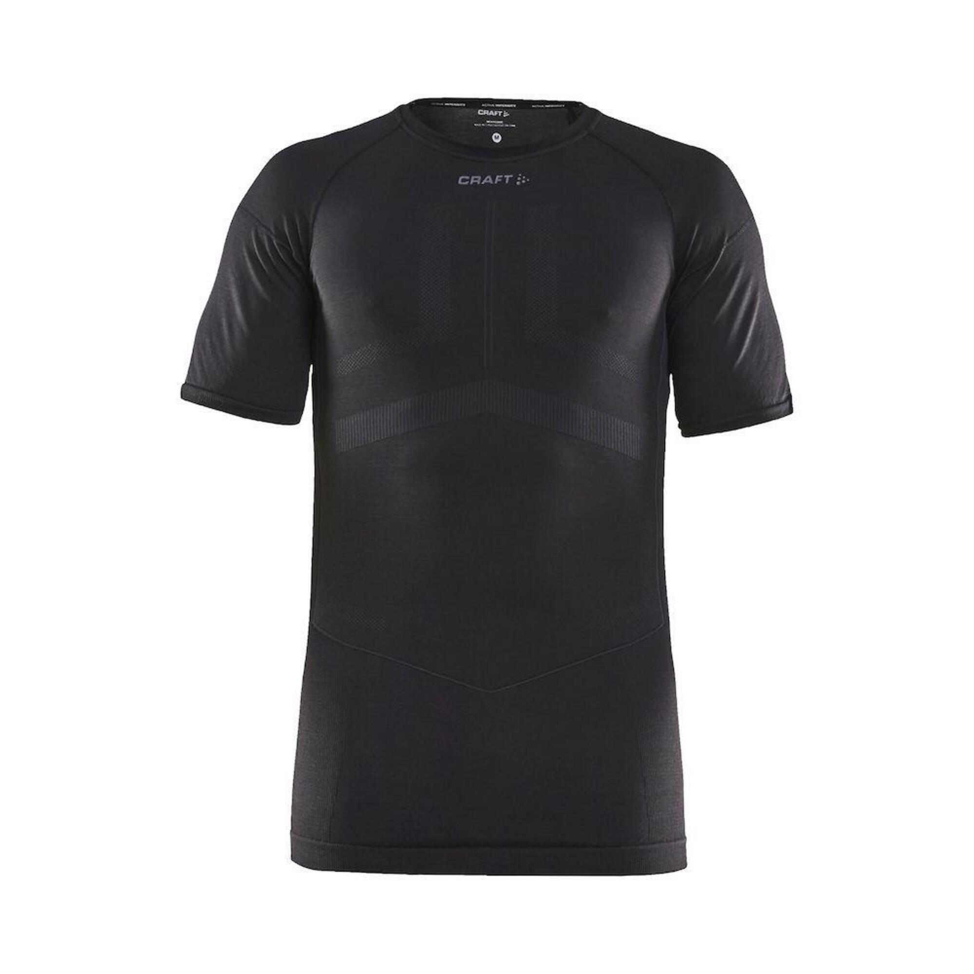 Active INTENSITY Short Sleeve Mens Baselayer Black Asphalt 1/3