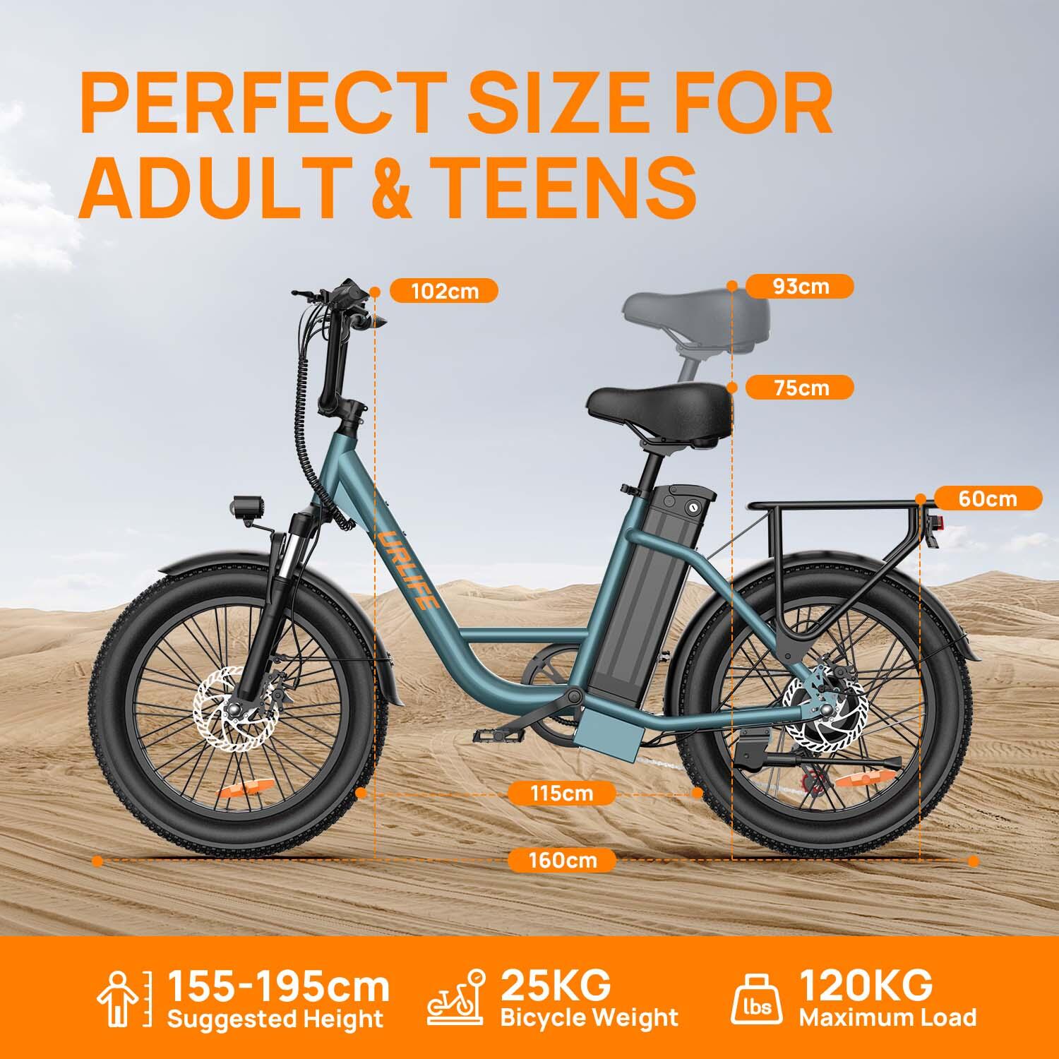 URLIFE E20 E-bike 250W Batterij 48V 13Ah  20 Inch Groen 3/5