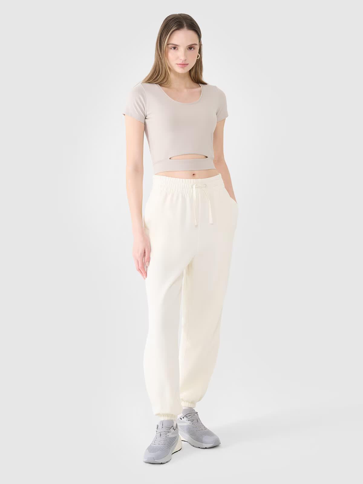 T-shirt crop top gładki damski 4F 4FRSS25TTSHF2695 2/6