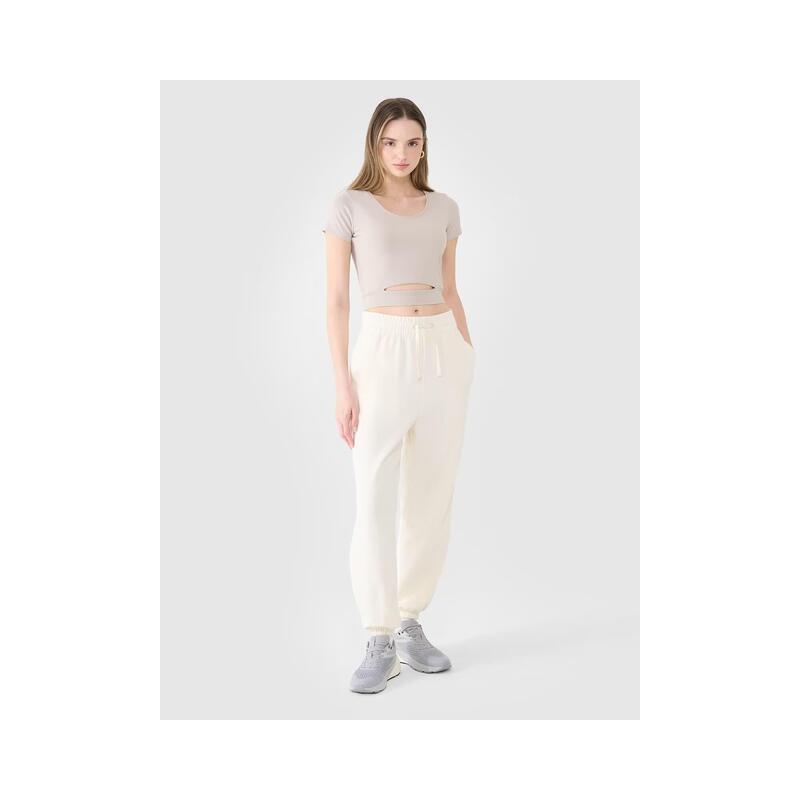T-shirt crop top gładki damski 4F 4FRSS25TTSHF2695