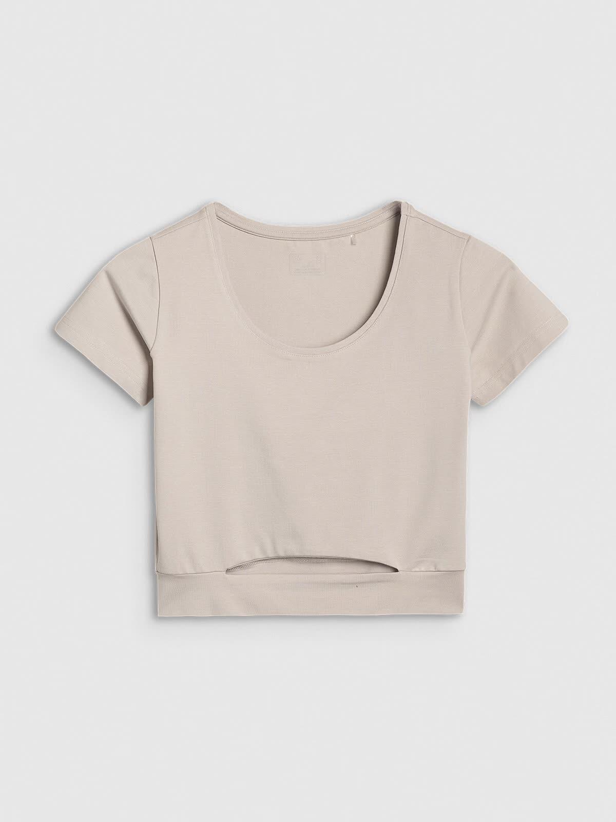 T-shirt crop top gładki damski 4F 4FRSS25TTSHF2695 4/6