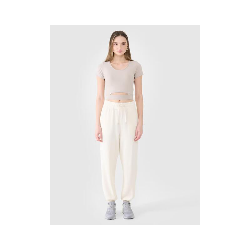 T-shirt crop top gładki damski 4F 4FRSS25TTSHF2695