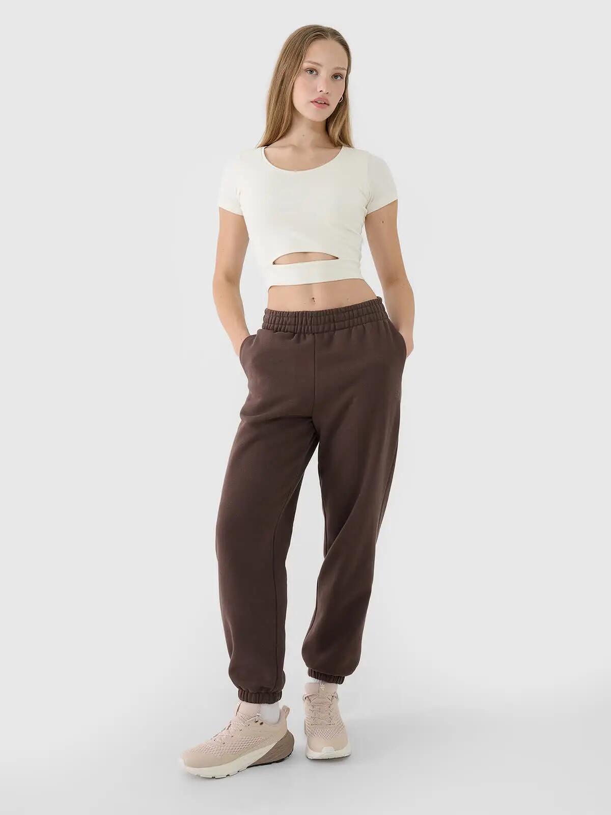T-shirt crop top gładki damski 4F 4FRSS25TTSHF2695 2/6