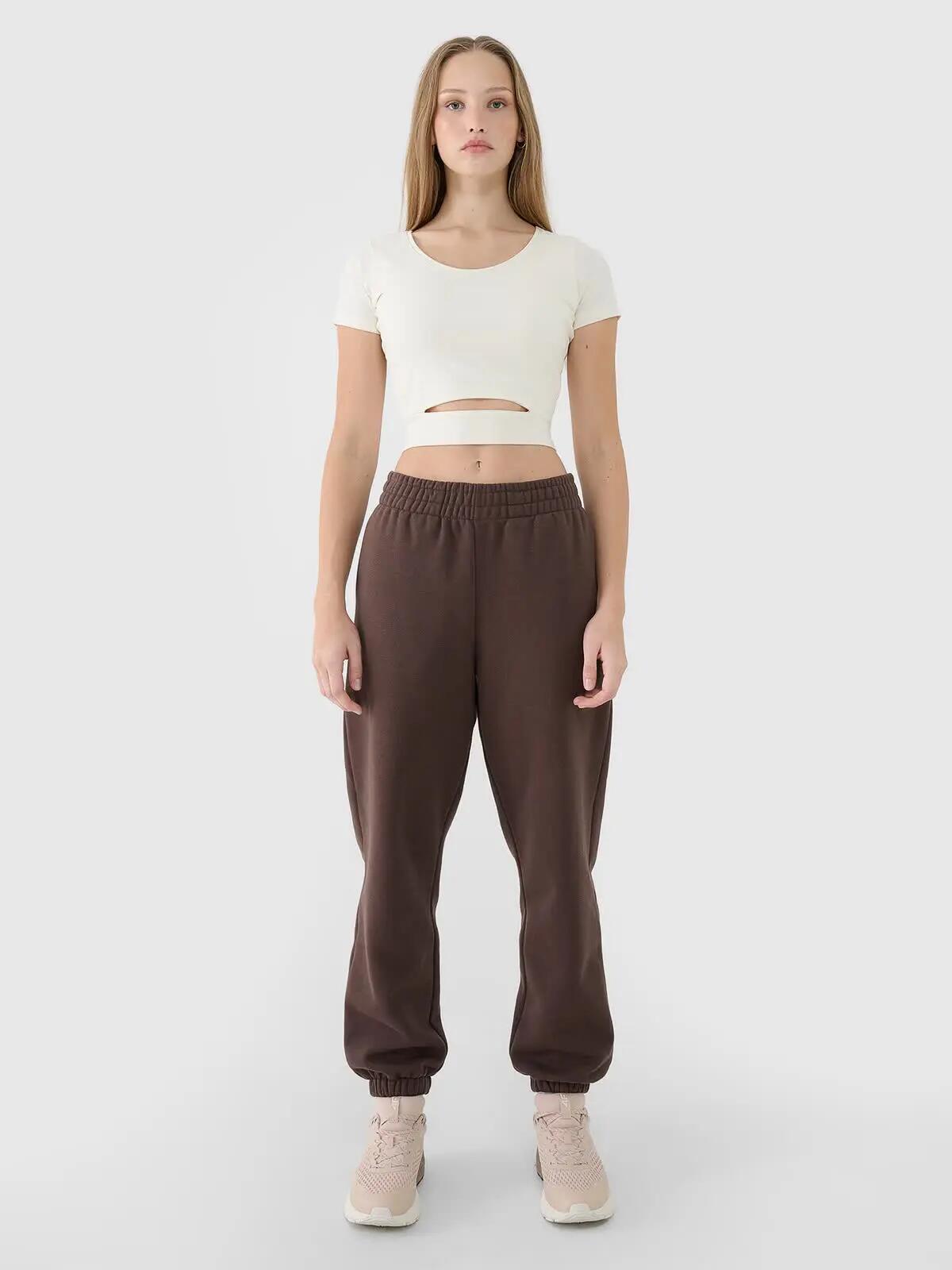 T-shirt crop top gładki damski 4F 4FRSS25TTSHF2695 4/6