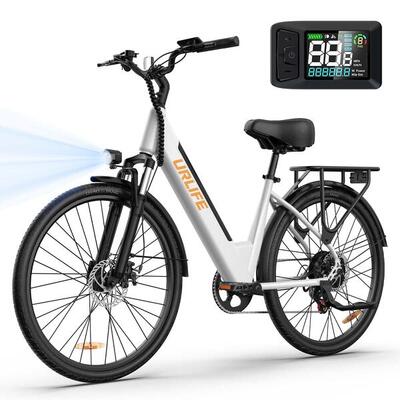 Urlife e26 e-bike 250w batterij 36v 13ah 26 inch wit