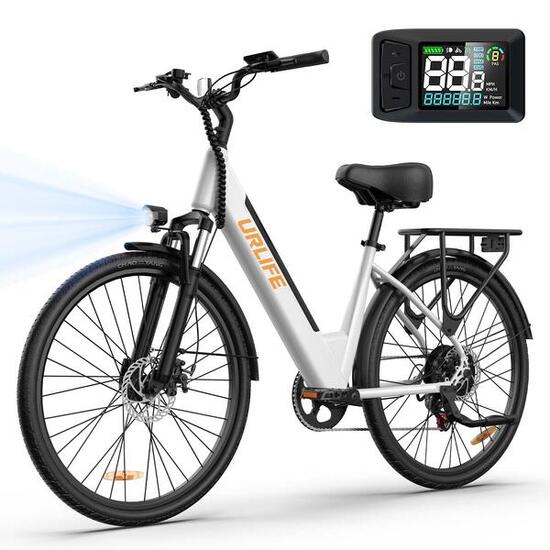 Vélo électrique URLIFE E26 250W 36V 13Ah 26 Pouces Blanc