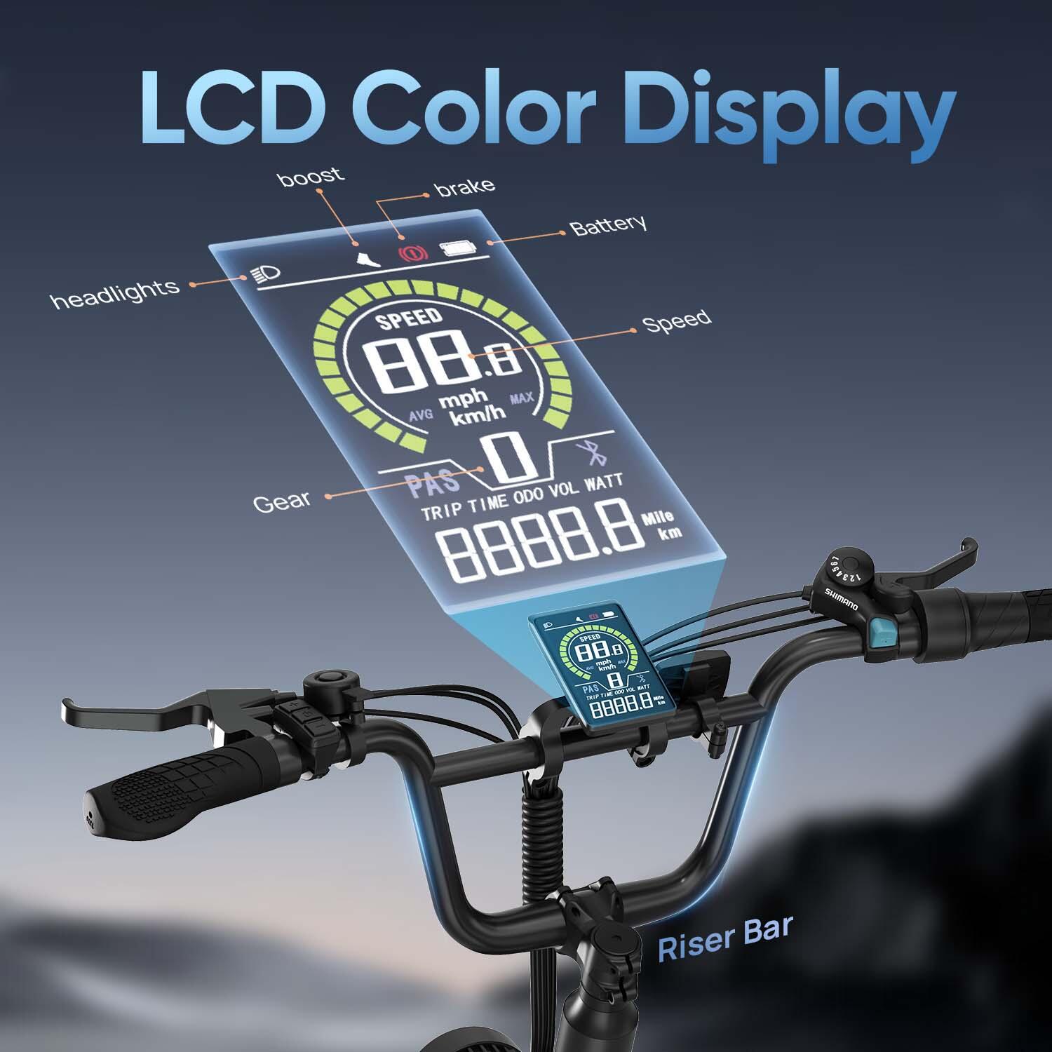 URLIFE E20 Pro E-Bike mit 48V 15,6Ah Akku und LCD-Display 7/7