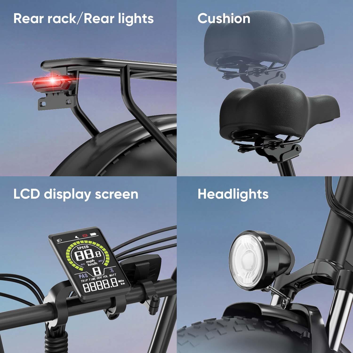 URLIFE E20 Pro E-Bike mit 48V 15,6Ah Akku und LCD-Display 7/7