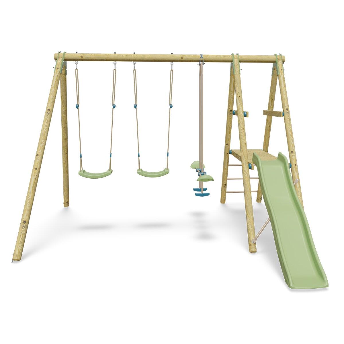 Station de jeux bois 2,30 m Topwood TUTTI 2 - 6 enfants 1/7