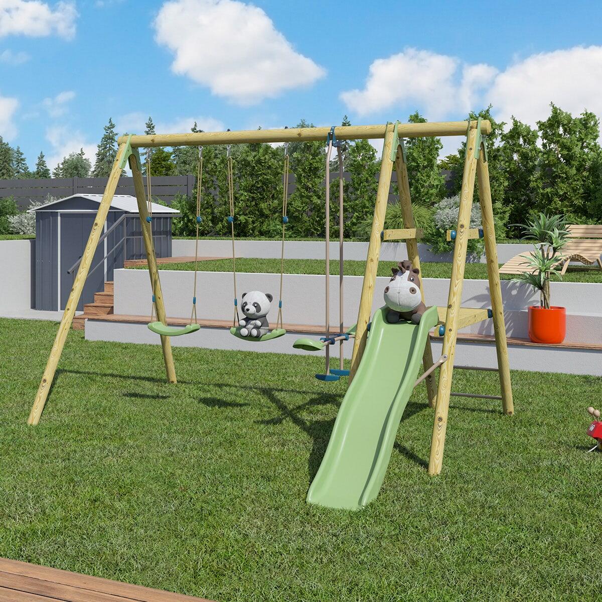 Station de jeux bois 2,30 m Topwood TUTTI 2 - 6 enfants 7/7