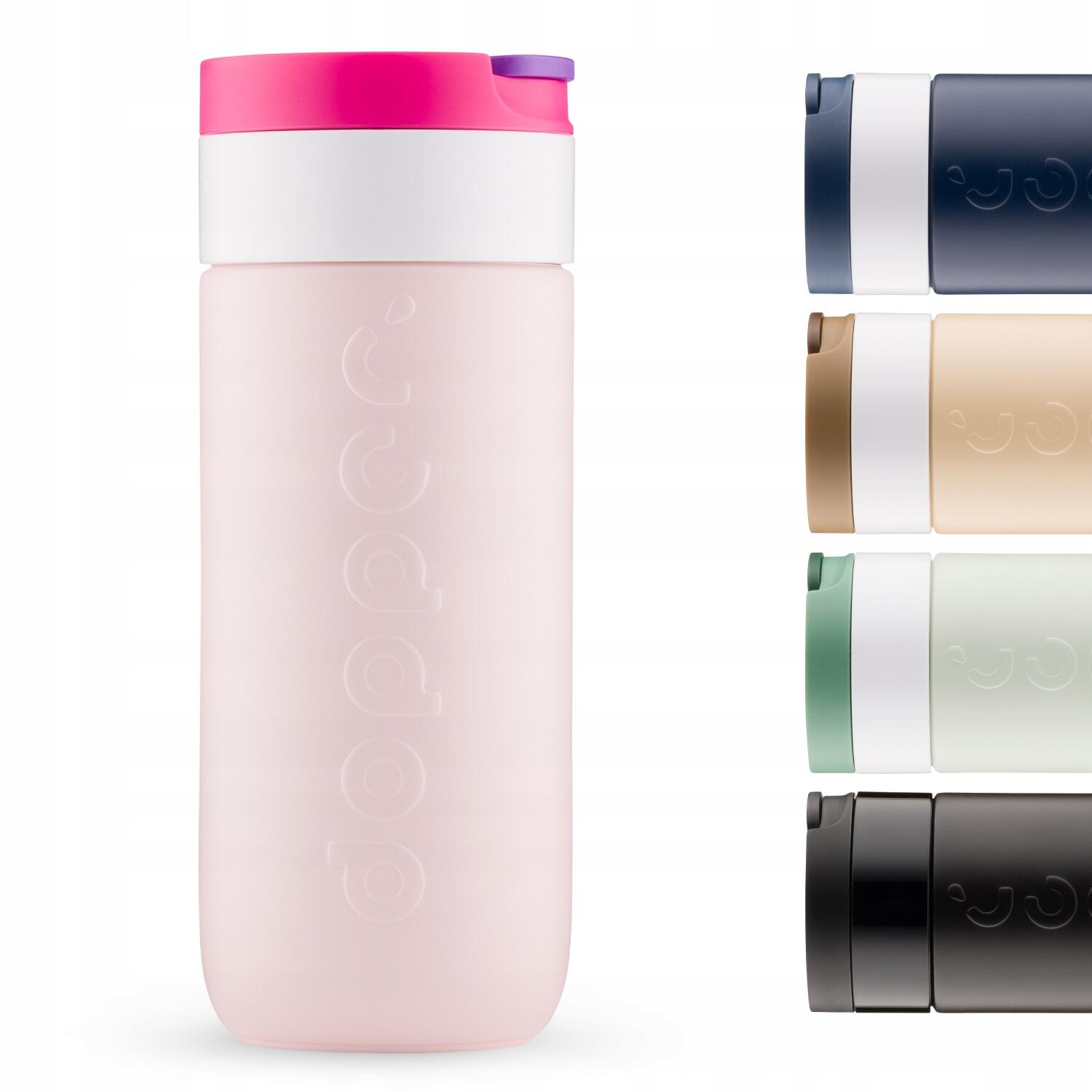Kubek termiczny Dopper Travel Mug 400ml Berry Pink ciepłe zimne gazowane 5/7