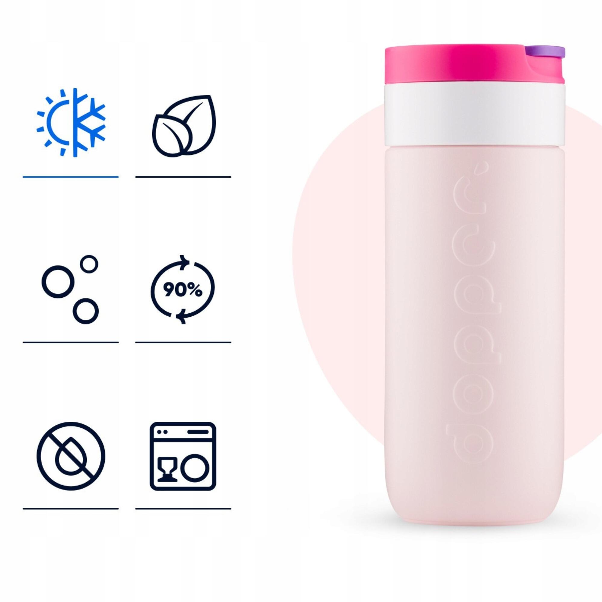 Kubek termiczny Dopper Travel Mug 400ml Berry Pink ciepłe zimne gazowane 4/7