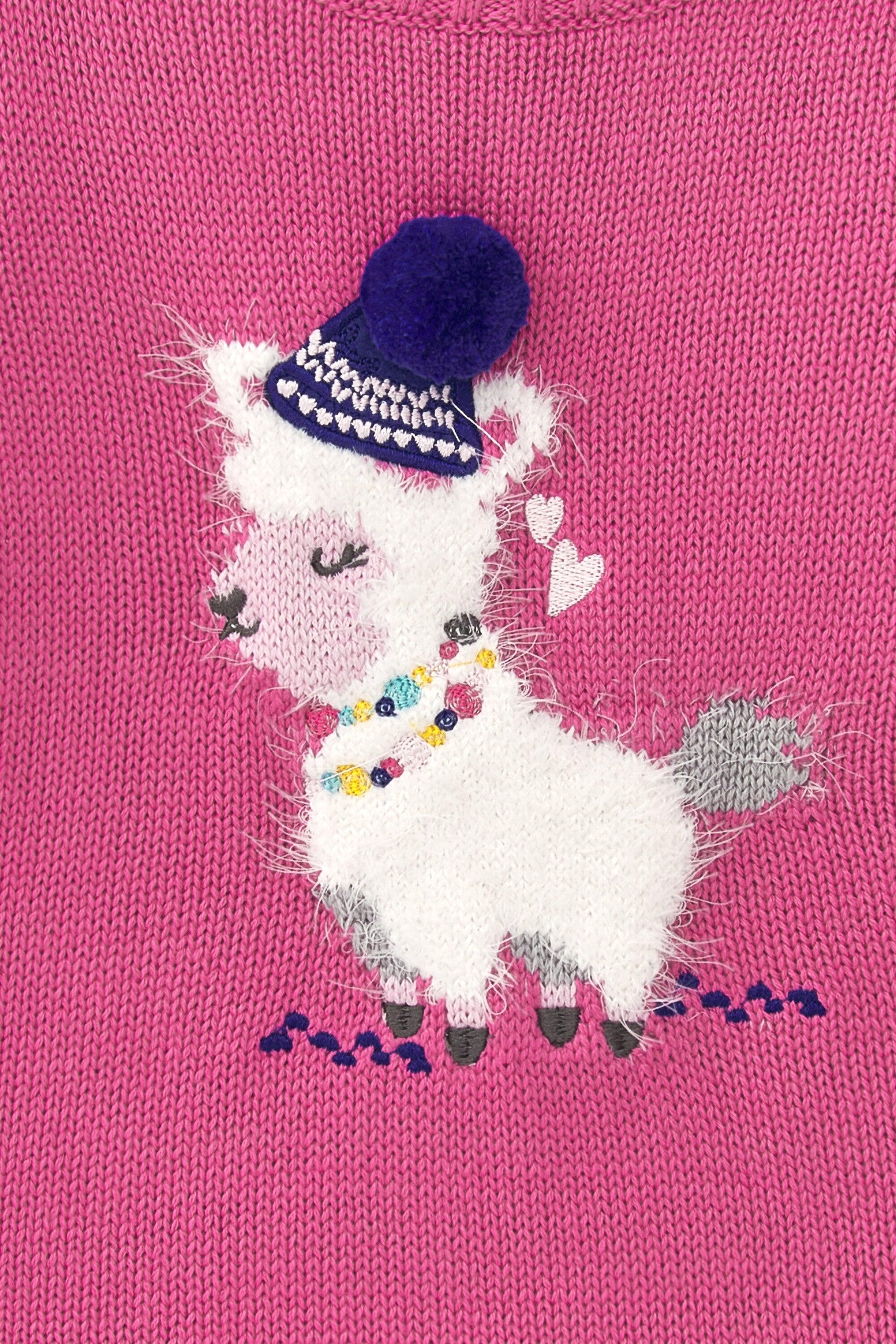 Vestido fucsia unicornio de bebé | Mangas largas de rayas 4/4