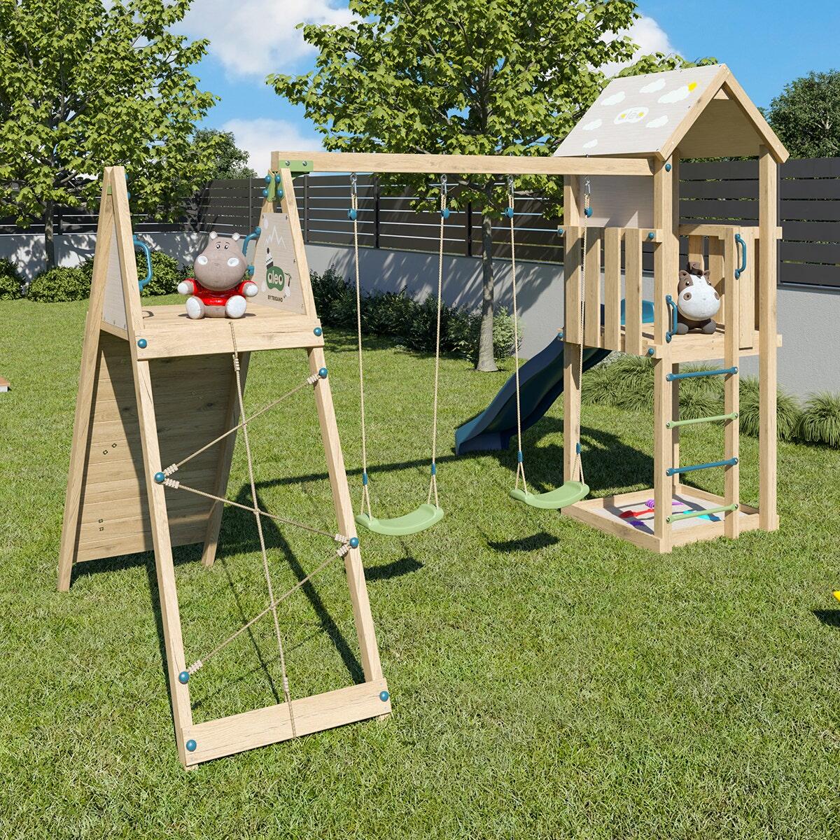 Aire de jeux bois 2,20 m OLYMPIA XPERIENCE 2 - 9 enfants 4/7