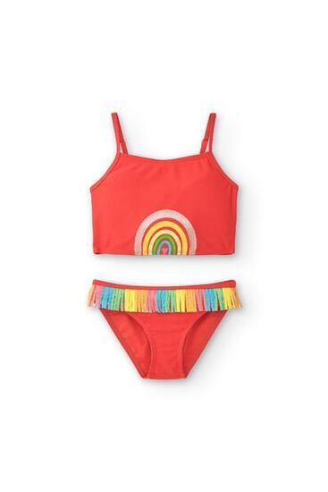 Ropa de baño de niña coral