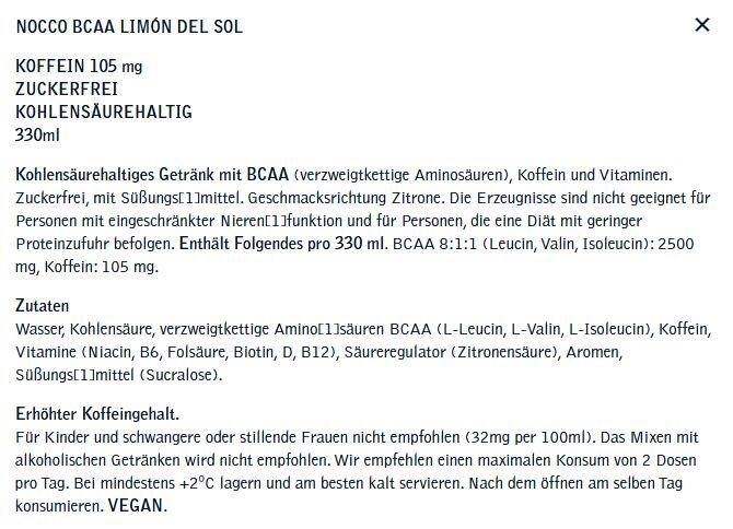 BCAA 330ml Nocco (Packung mit 24 ) 2/2