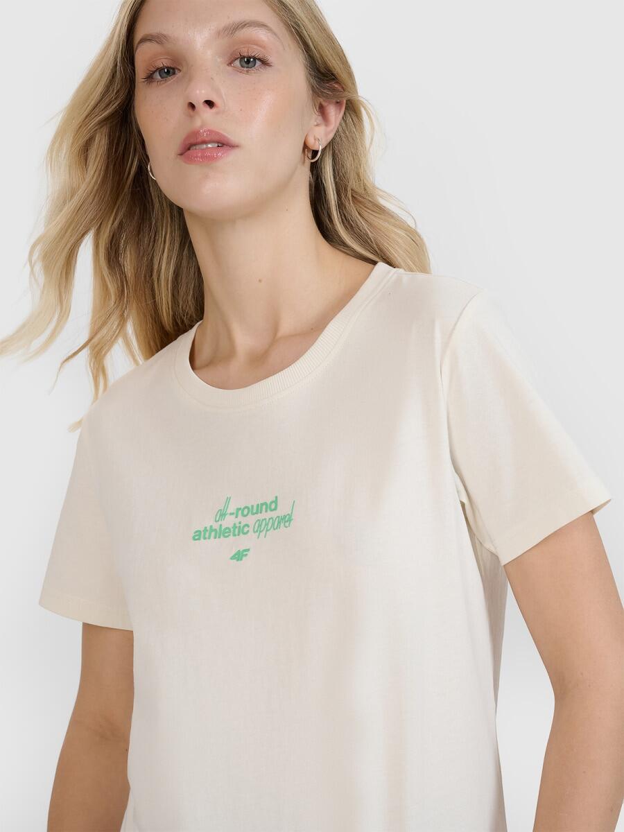 T-shirt regular z nadrukiem damski 4F 4FRSS25TTSHF2786 3/6