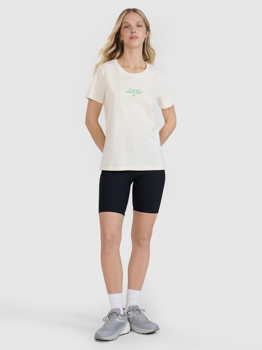 T-shirt regular z nadrukiem damski 4F 4FRSS25TTSHF2786 5/6