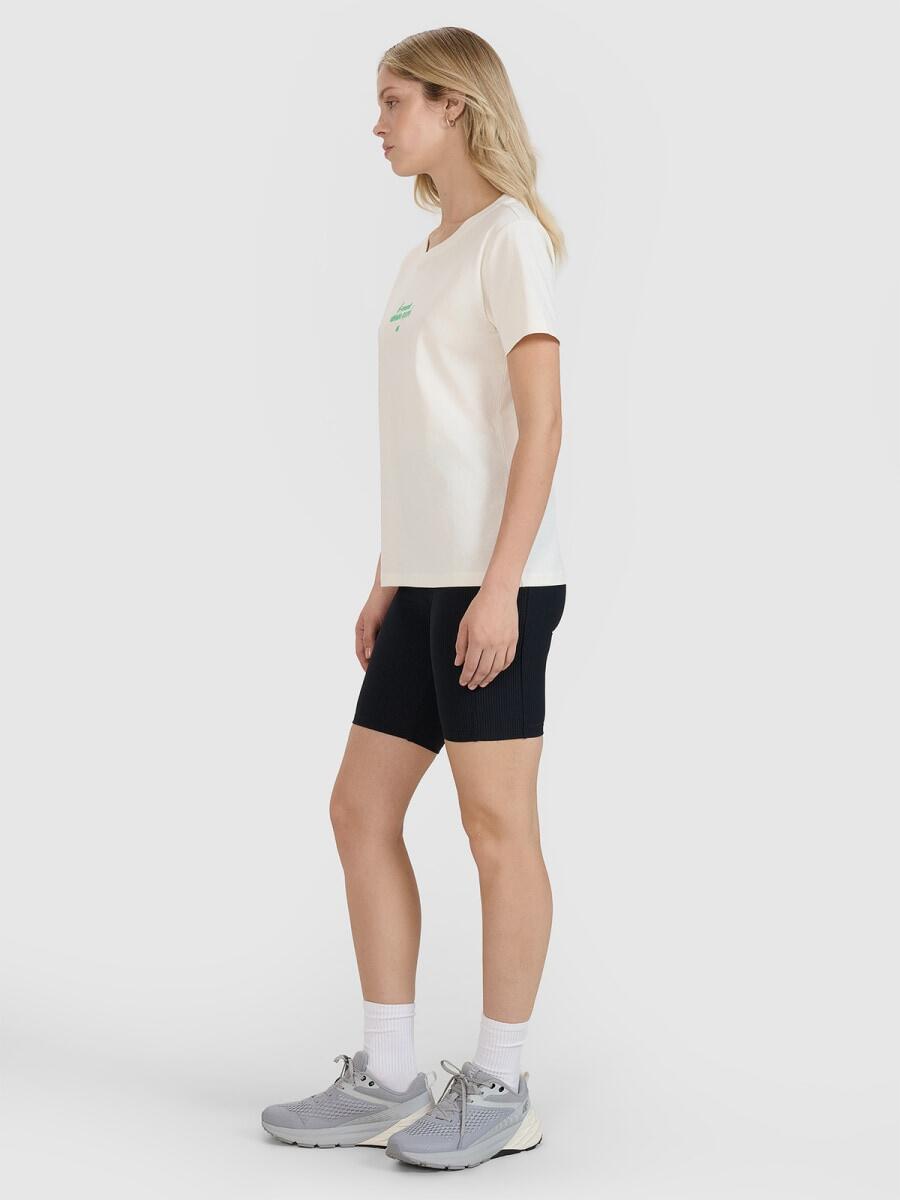 T-shirt regular z nadrukiem damski 4F 4FRSS25TTSHF2786 4/6
