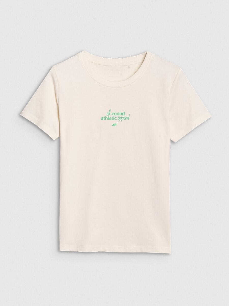 T-shirt regular z nadrukiem damski 4F 4FRSS25TTSHF2786 6/6