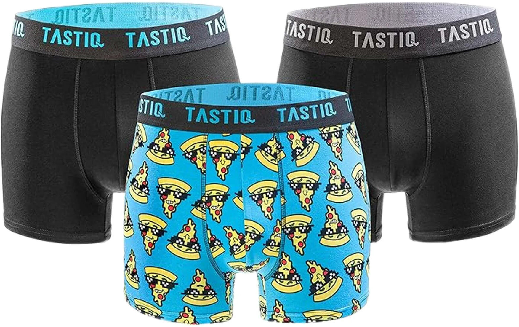 Tastiq Pack 3 Boxers Pizza - Coffret Cadeau, Noir 2/6