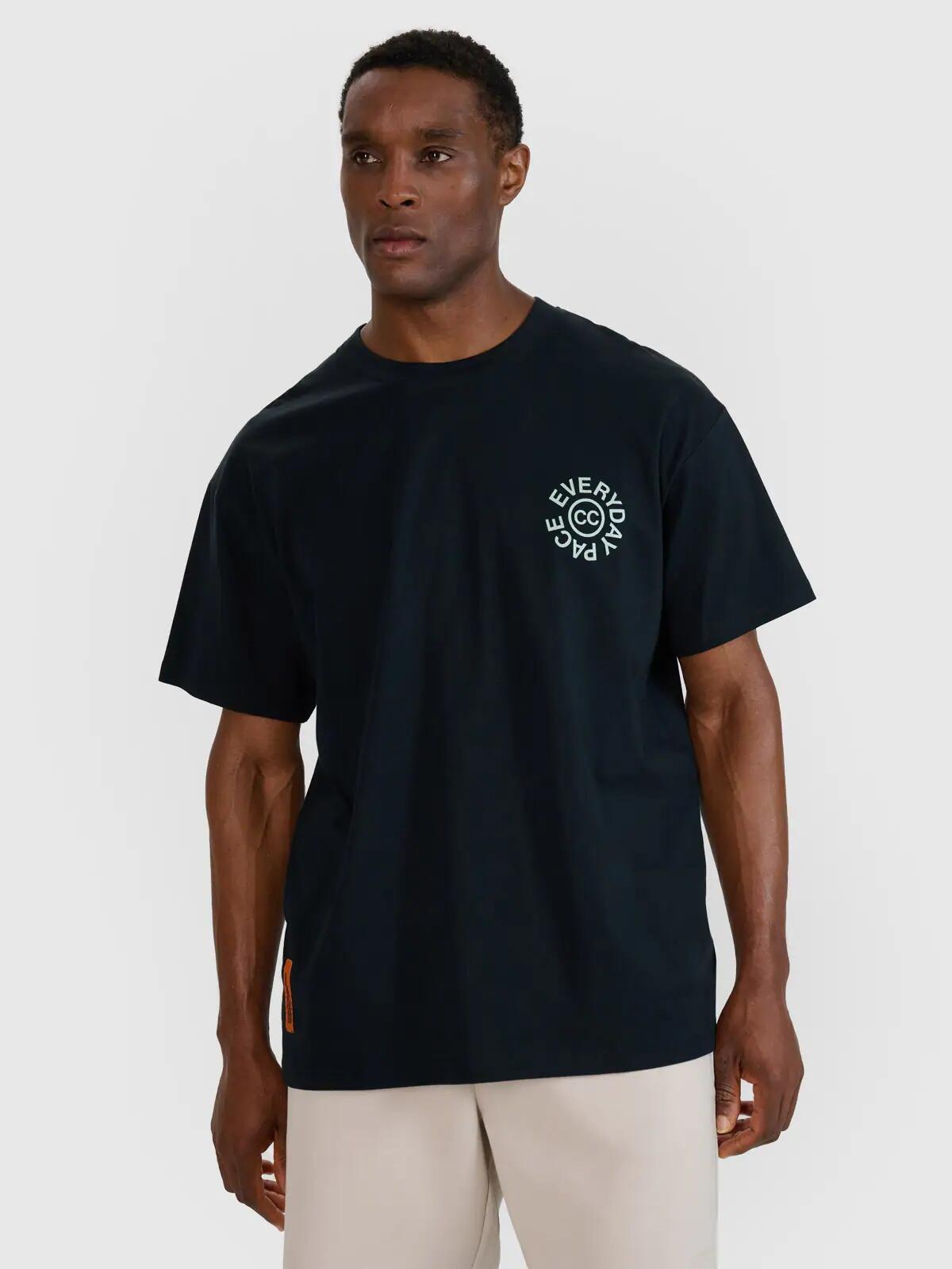 T-shirt oversize z nadrukiem męski 4F 4FWSS25TTSHM1979 2/4