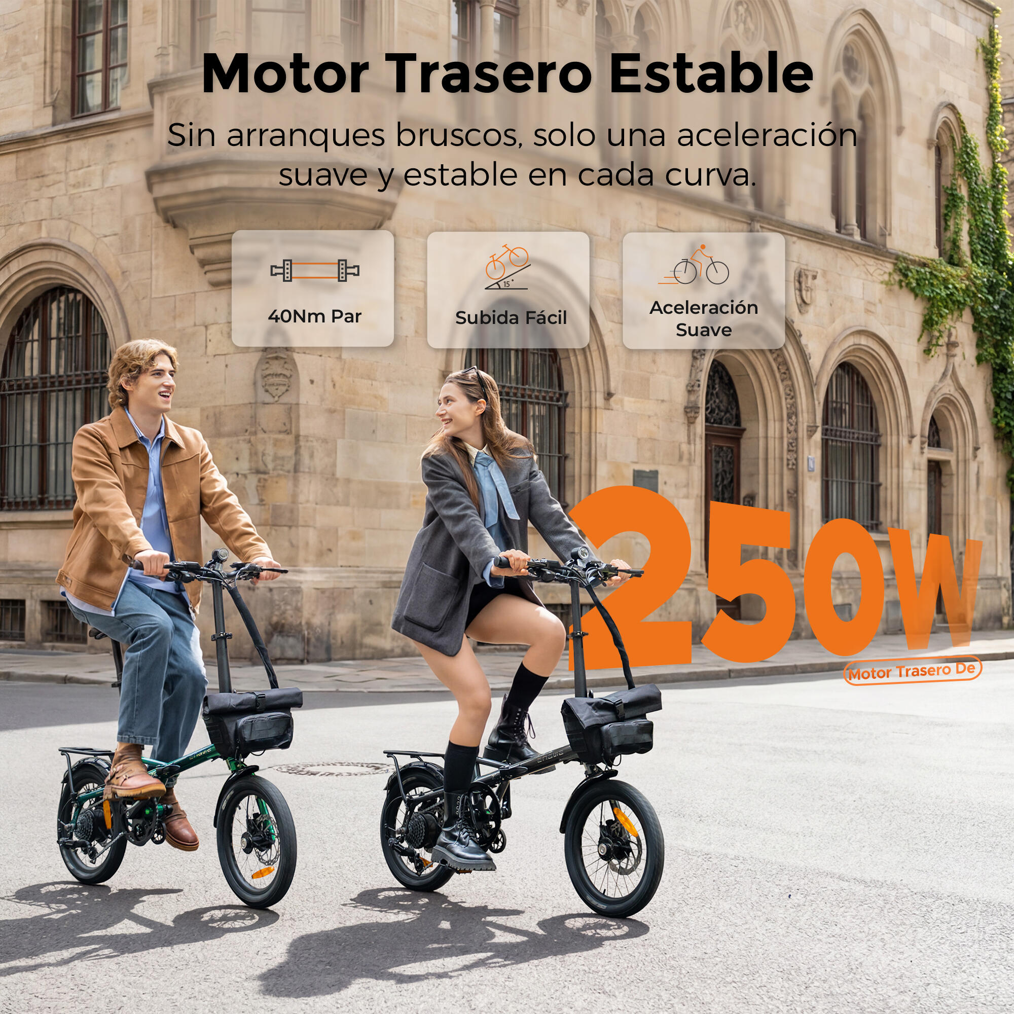 Bicicleta eléctrica plegable urbana, 250W 36V 10Ah batería extraíble 6/7