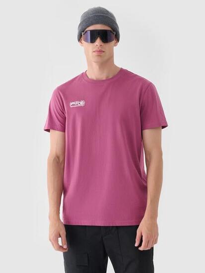 T-shirt regular gładki męski 4F 4FRAW24TTSHM2602