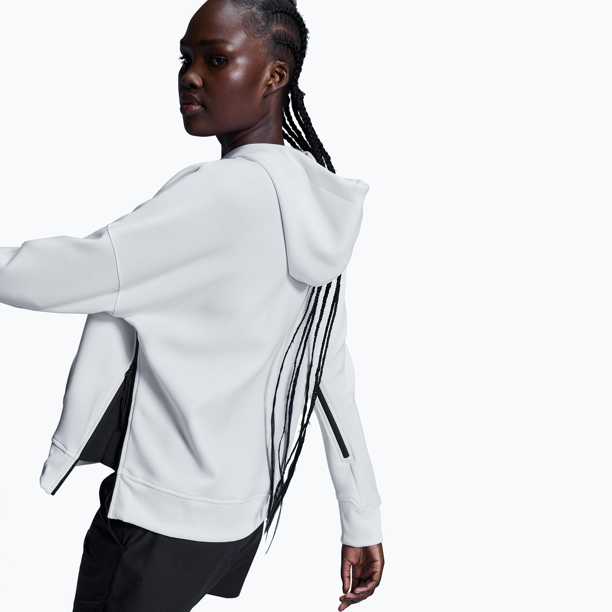 -RUNNING HOODIE WHITE WOMAN 5/7