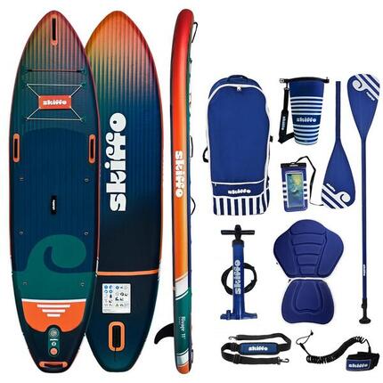 SUP gonflable 11' Skiffo Rivage SUNSET -2en1 kayak- Full Pack et Design unique
