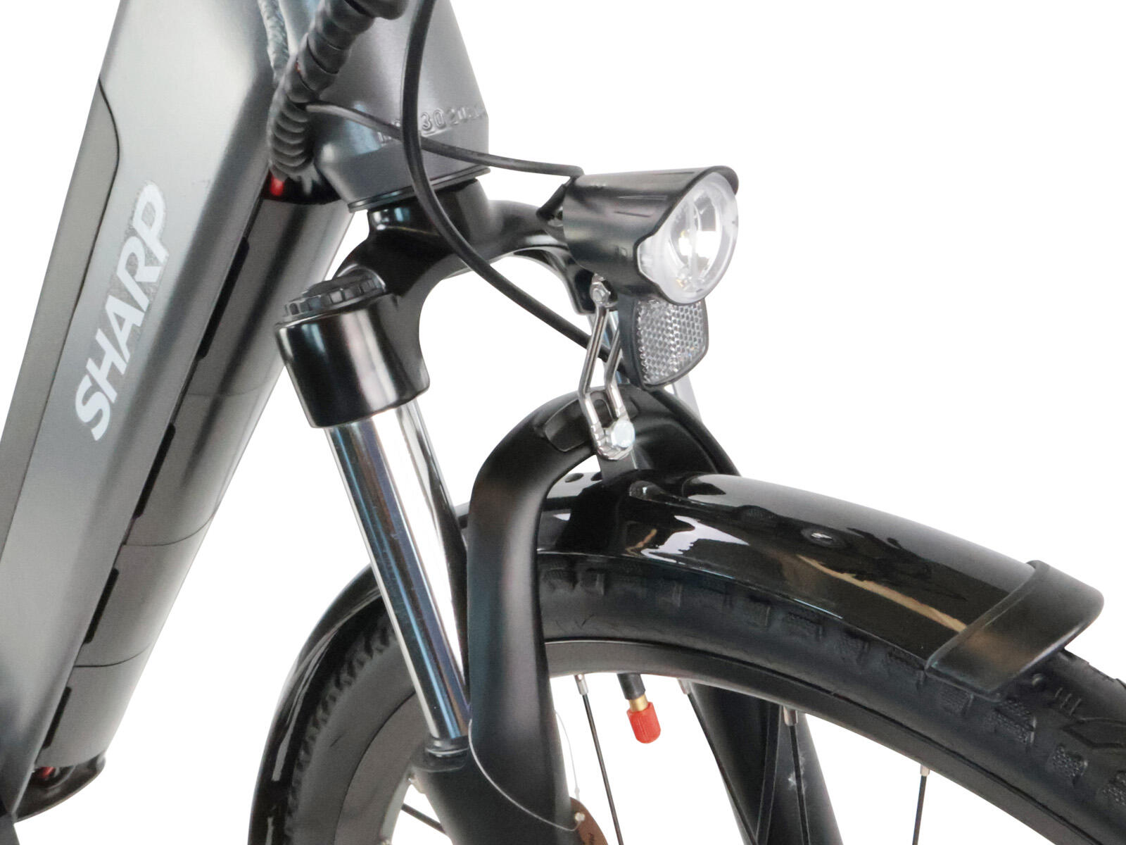 Unisex elektrische stadsfiets 12.8Ah 28 inch grijs Urban 5/5