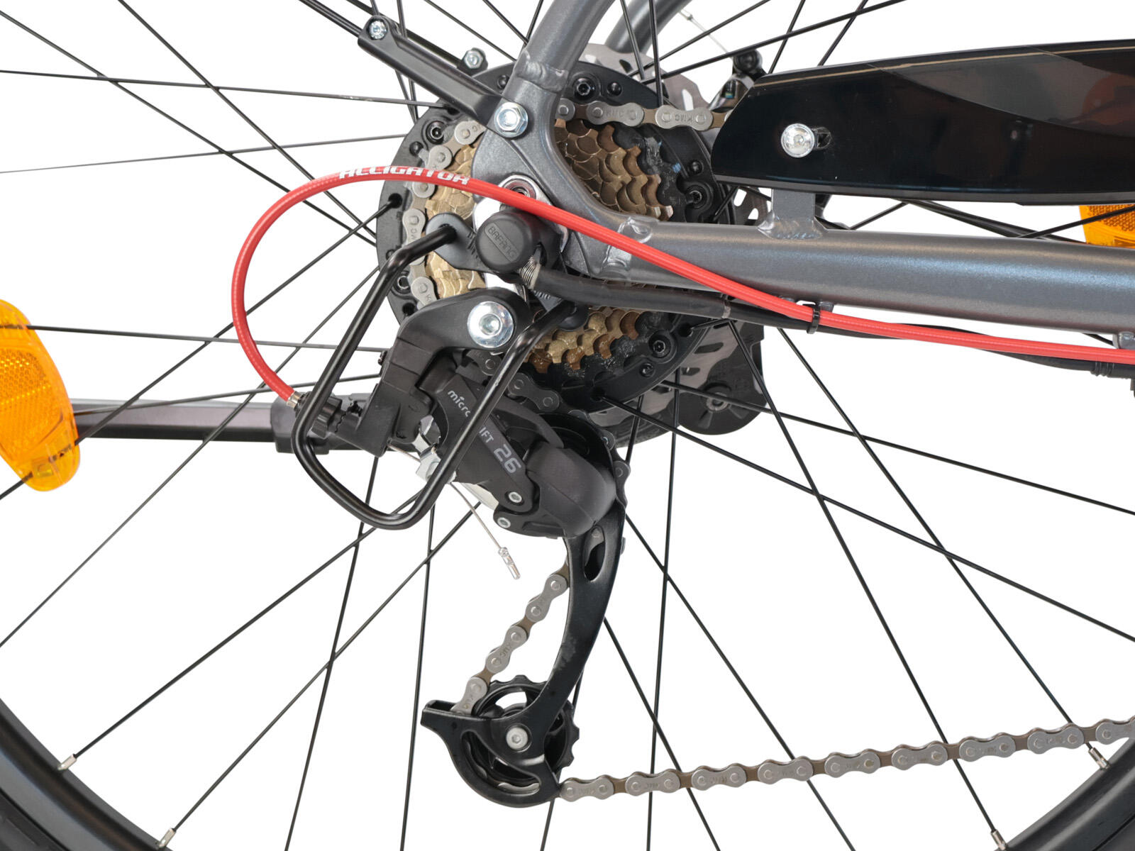 Unisex elektrische stadsfiets 12.8Ah 28 inch grijs Urban 4/5